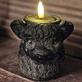 Highland Cow geurlichthouder van amberblokjes – 150 g black musk