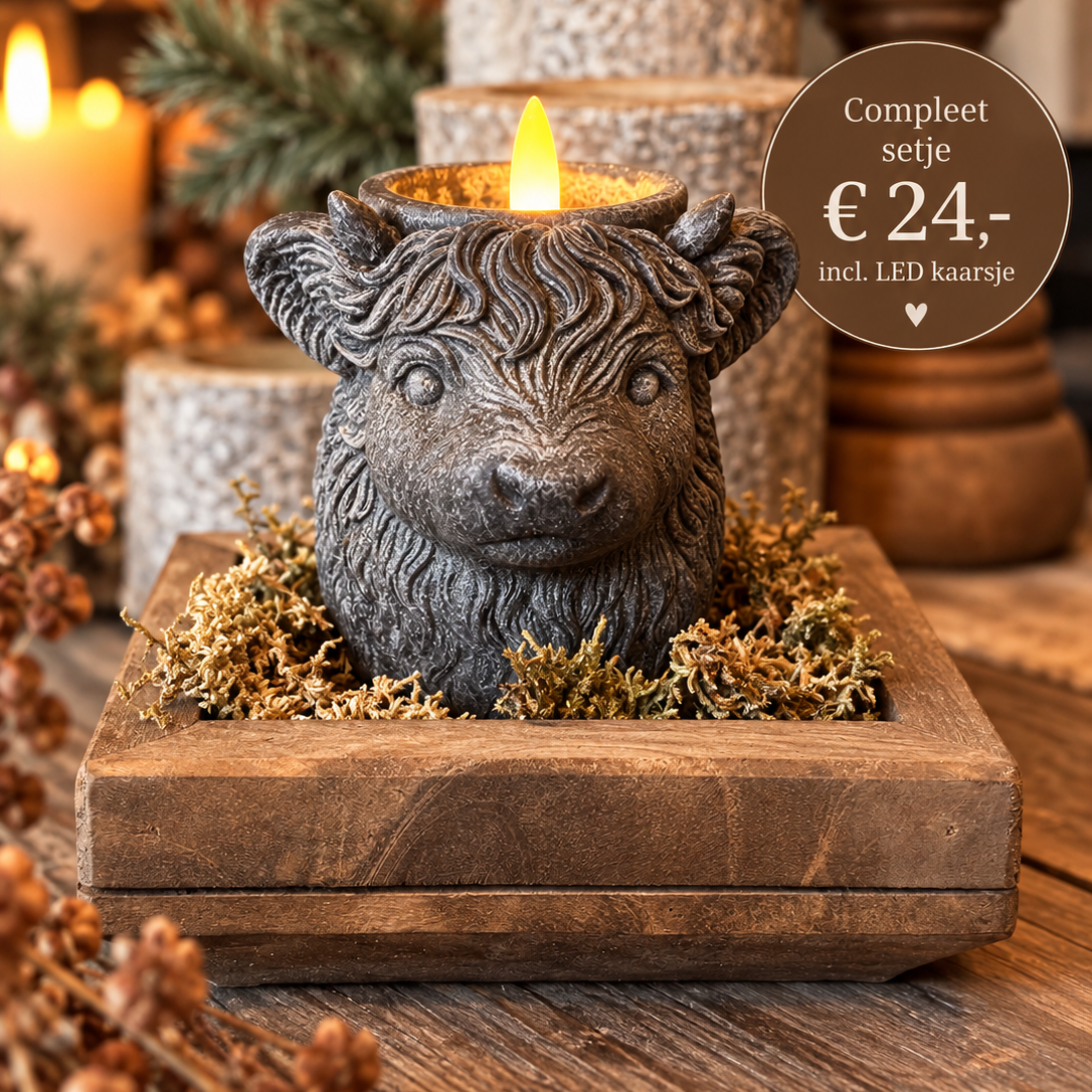Hooglander amber kaarshouder black musk